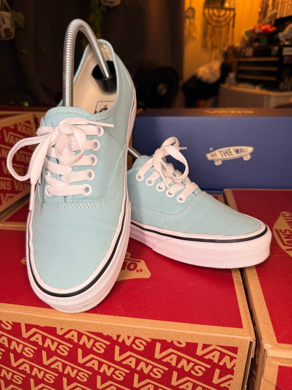 Gently worn Vans Authentic Canal Blue Light Turquoise Women 9.5/Men 8